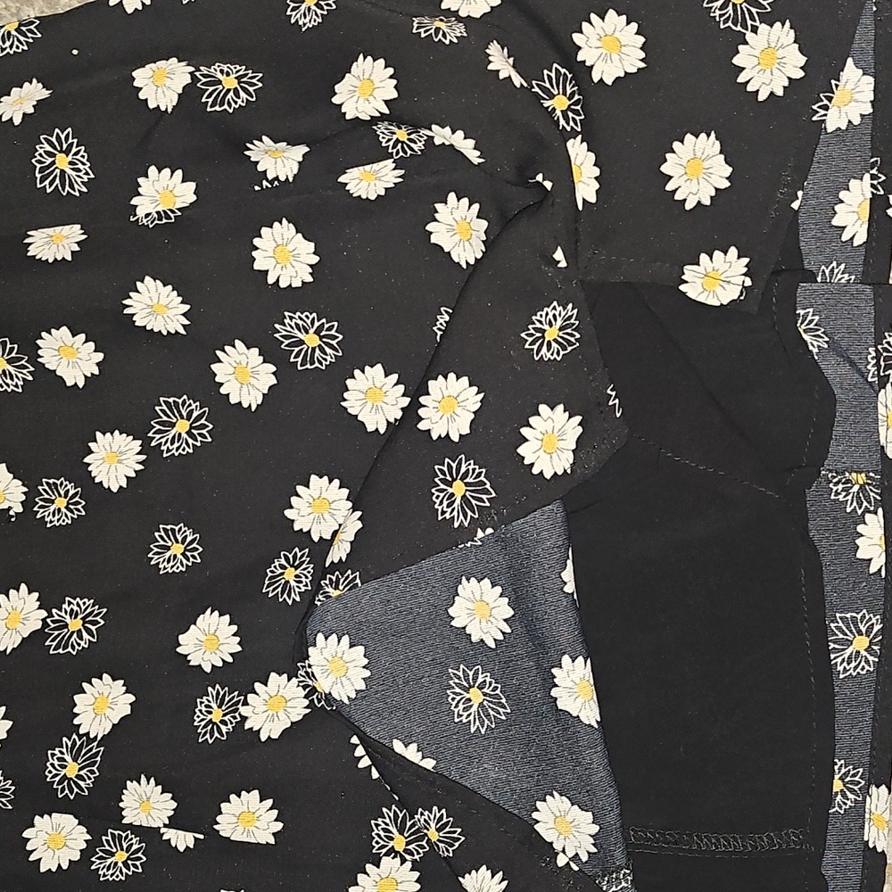 Bp Ditsy Floral Tie Front Minidress Medium - Picture 9 of 12